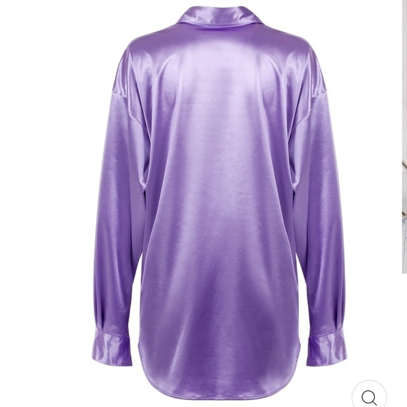 LAINA Rauma SET Small Lavender satin Club Bed Top Drawstring pants - Picture 5 of 12